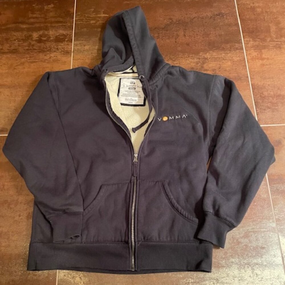 J.America Vintage Black Heavyweight Zip Hooded Fleece Jacket - M